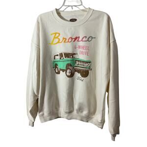 NEW Ford Bronco Sweatshirt Men Size Large White 4 Wheel Drive